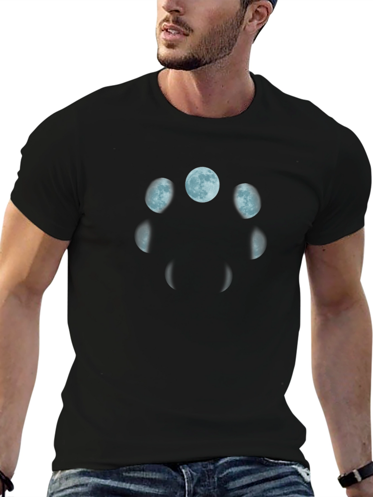 Lunar Phases Black T-Shirt