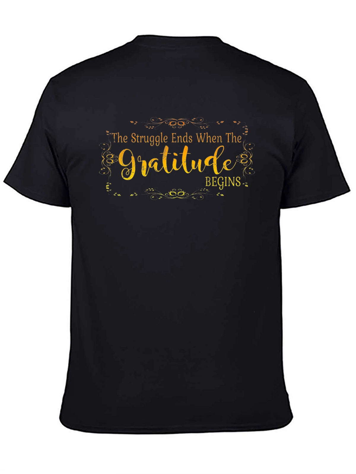 Gratitude Begins Graphic T-Shirt - Inspirational Design