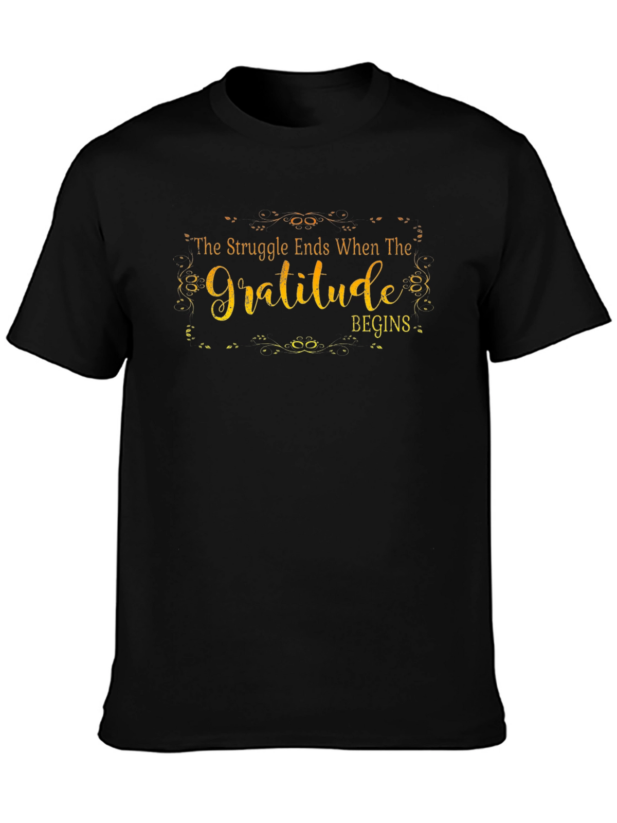 Gratitude Begins Graphic T-Shirt - Inspirational Design
