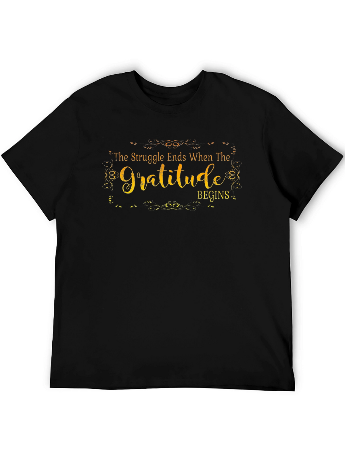 Gratitude Begins Graphic T-Shirt - Inspirational Design