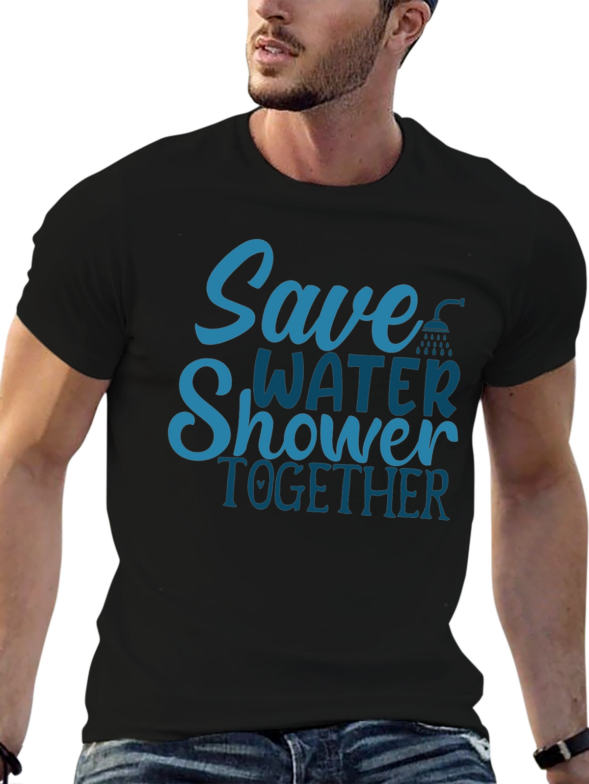 Save Water Shower Together T-Shirt Funny Eco Tee