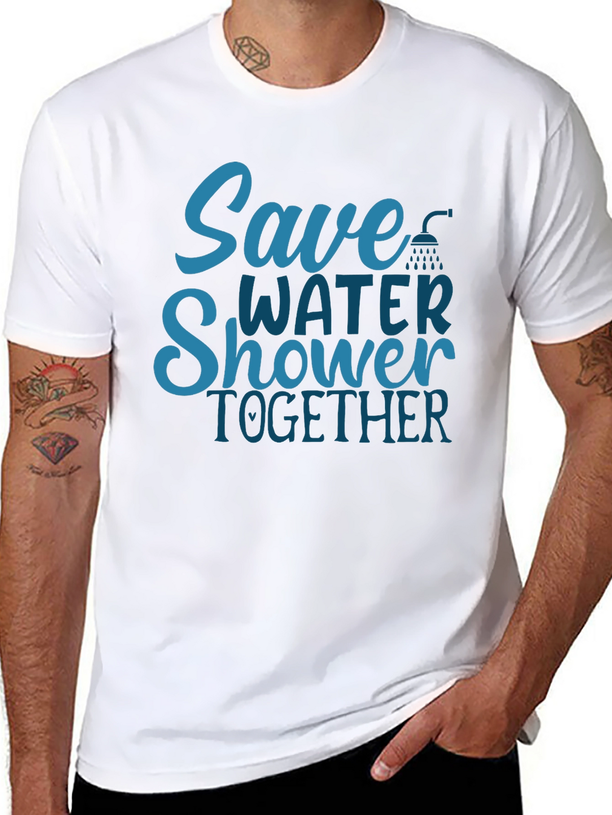 Save Water Shower Together T-Shirt Funny Eco Tee