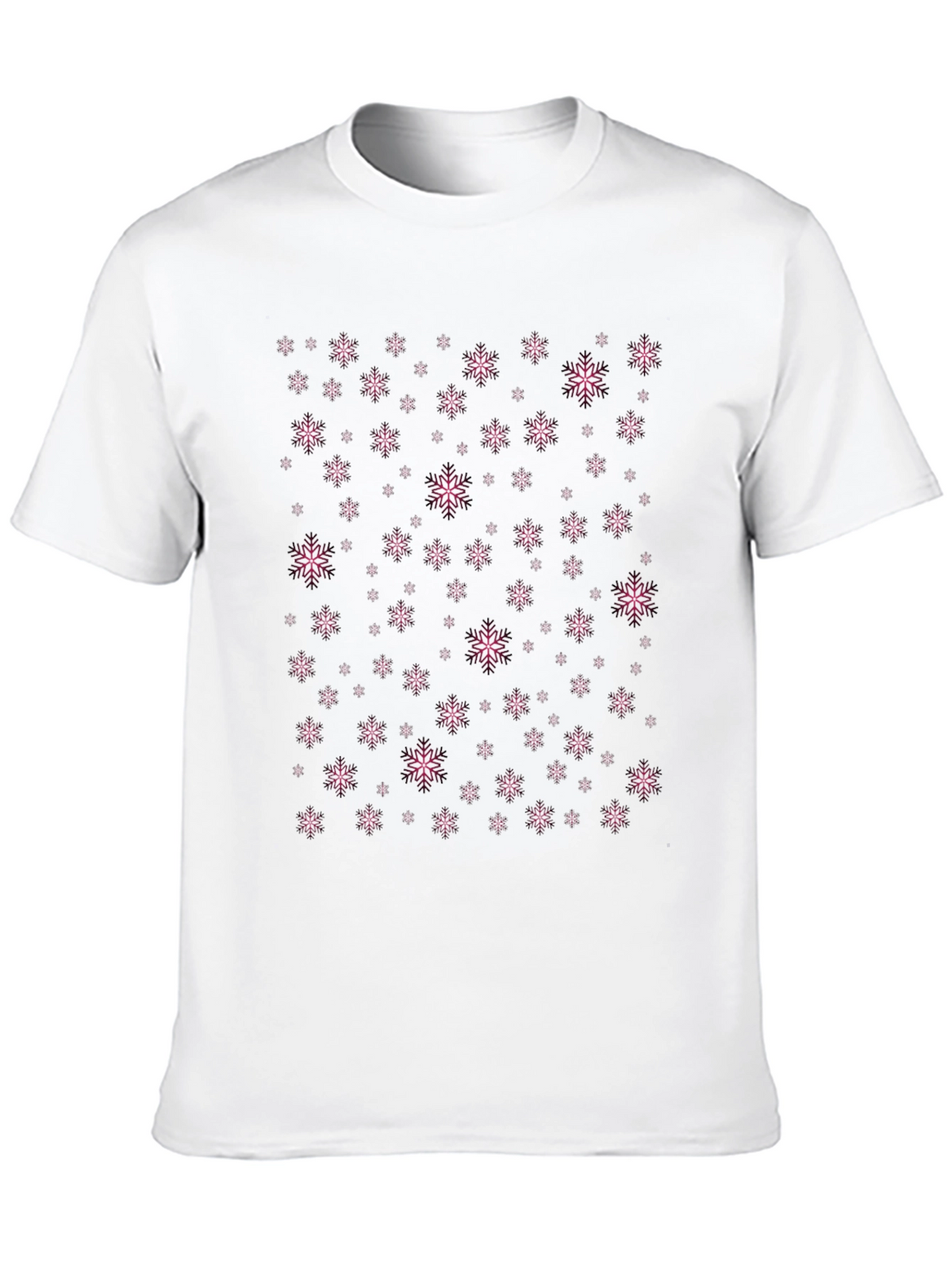 Snowflake Pattern Black T-Shirt