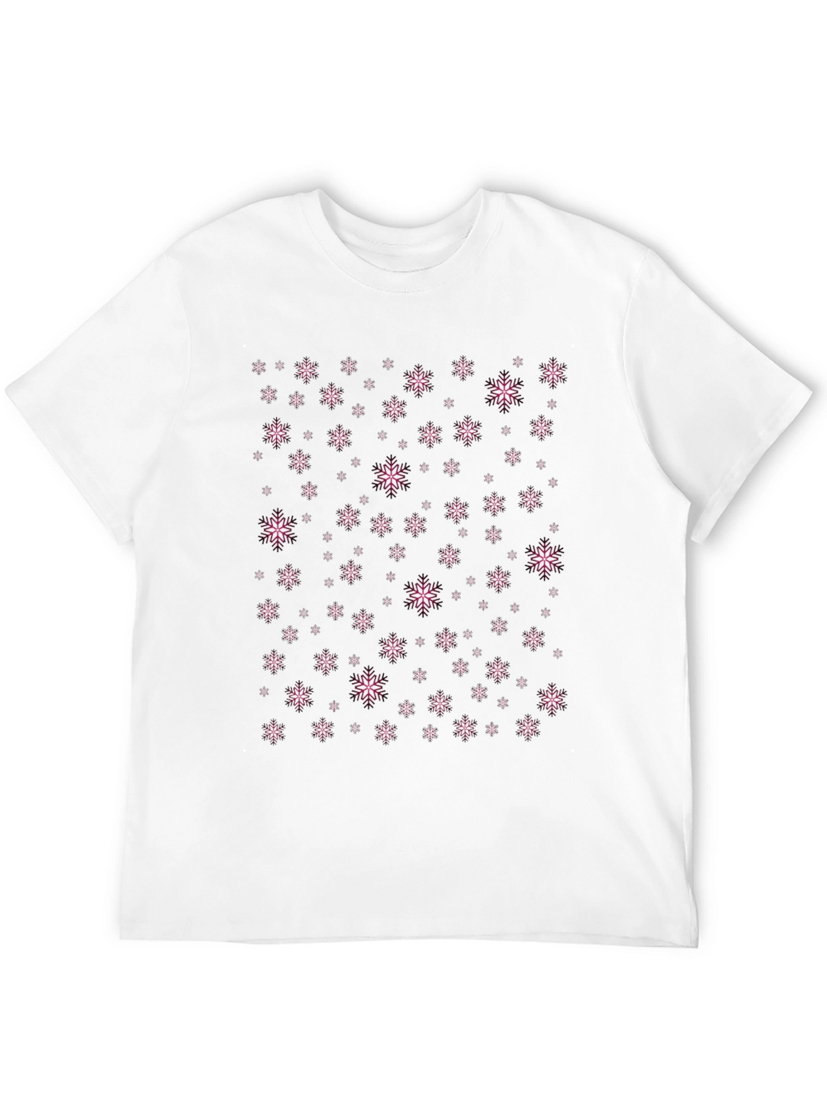 Snowflake Pattern Black T-Shirt