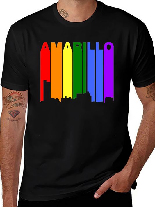 Amarillo Rainbow Skyline Graphic T-Shirt