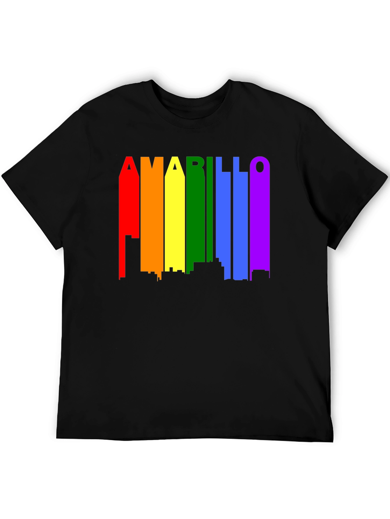 Amarillo Rainbow Skyline Graphic T-Shirt