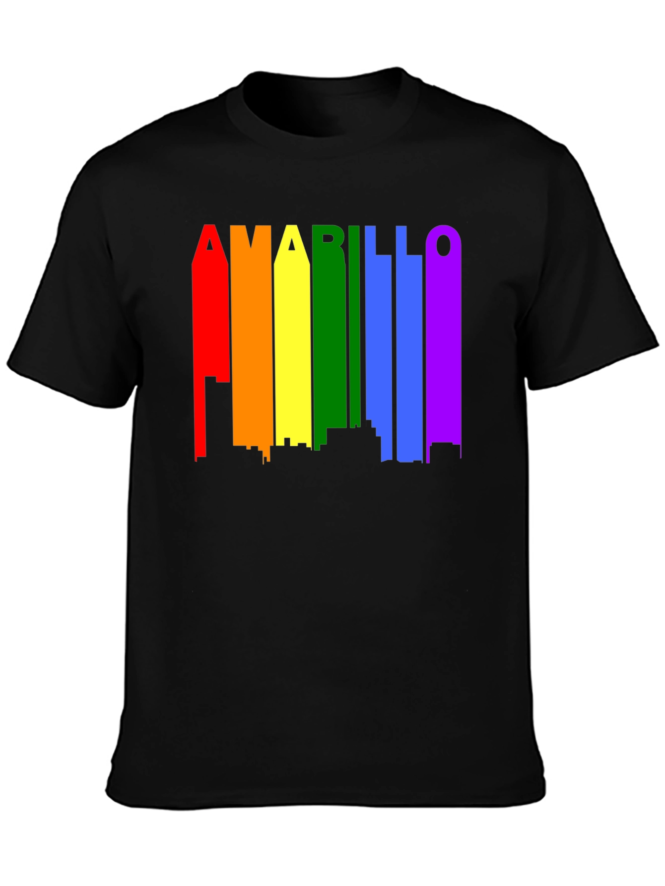Amarillo Rainbow Skyline Graphic T-Shirt