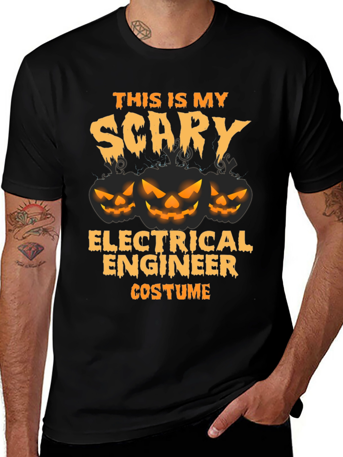 Scary Electrical Engineer Costume Halloween T-Shirt