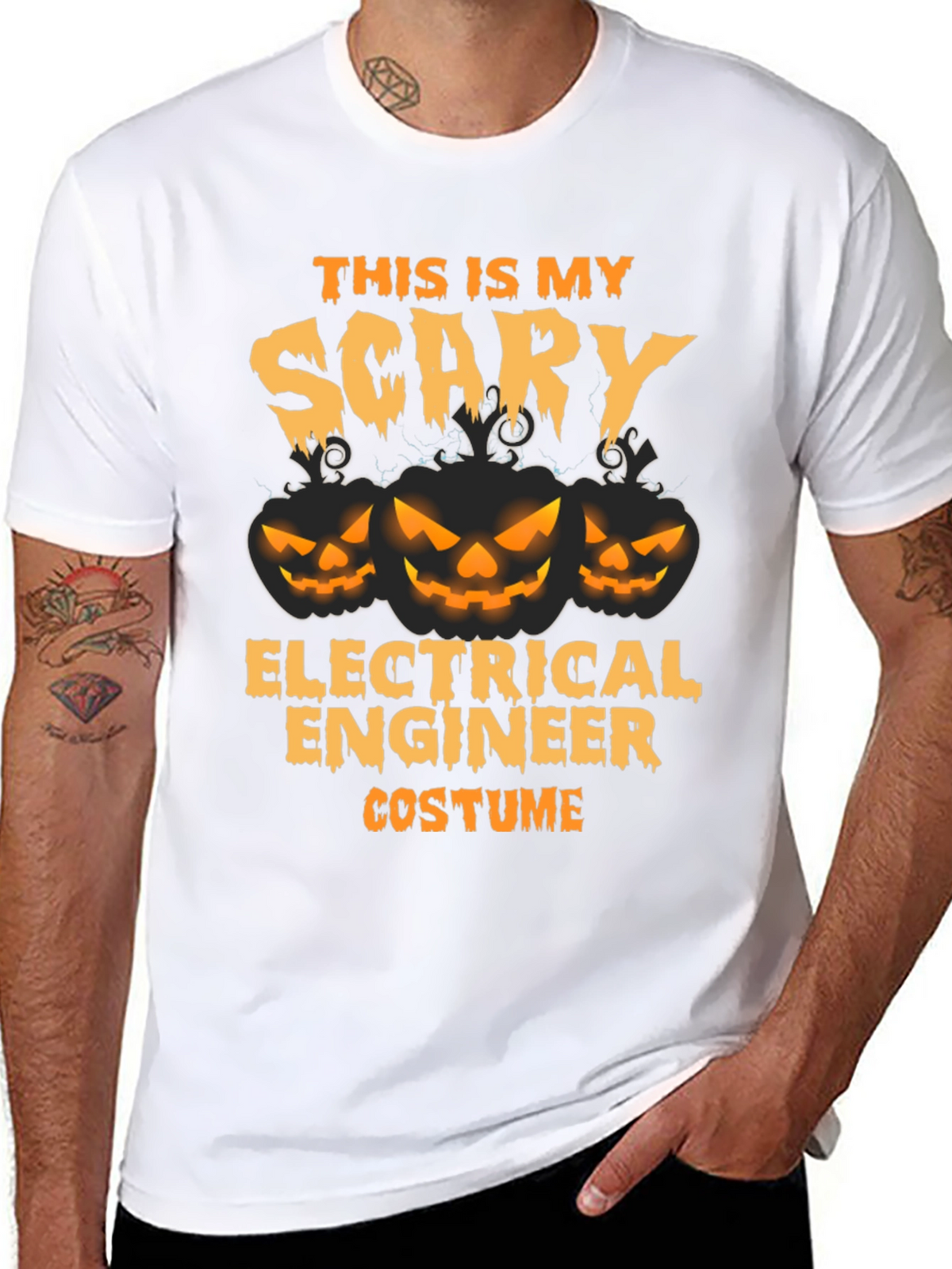 Scary Electrical Engineer Costume Halloween T-Shirt