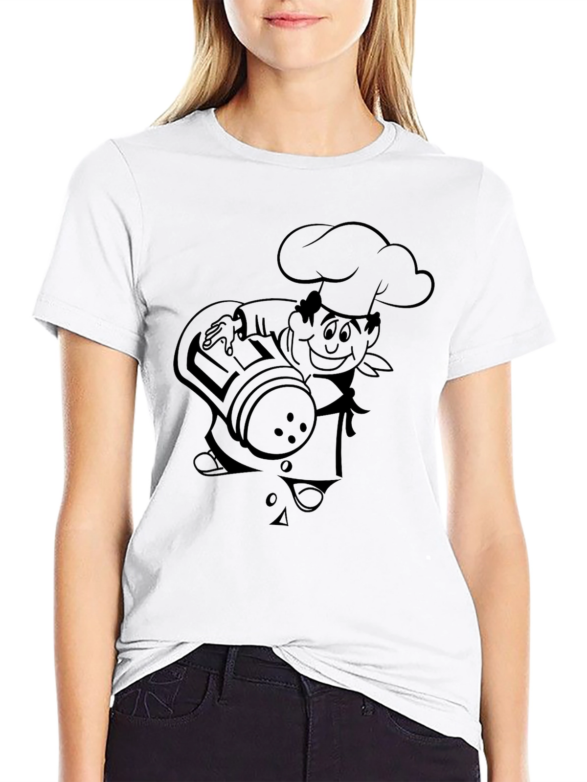 Chef Graphic Tee - Black Crew Neck T-Shirt
