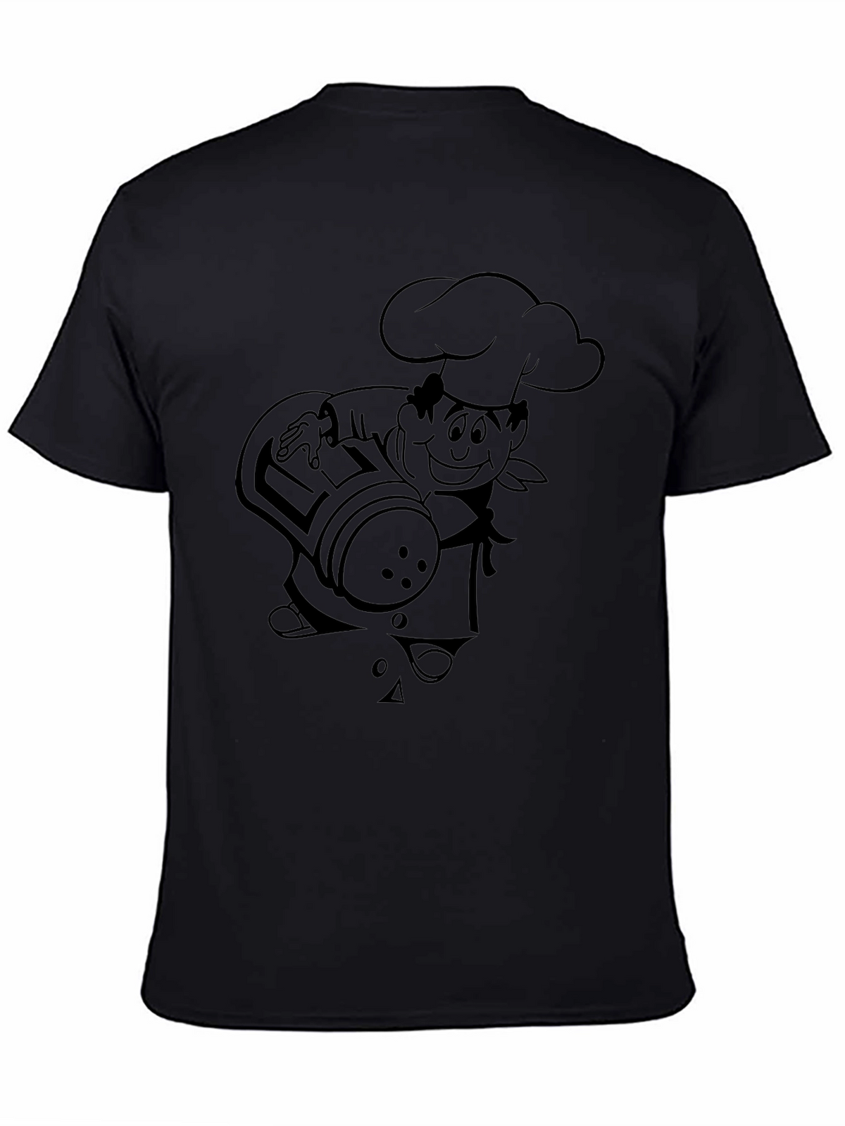 Chef Graphic Tee - Black Crew Neck T-Shirt