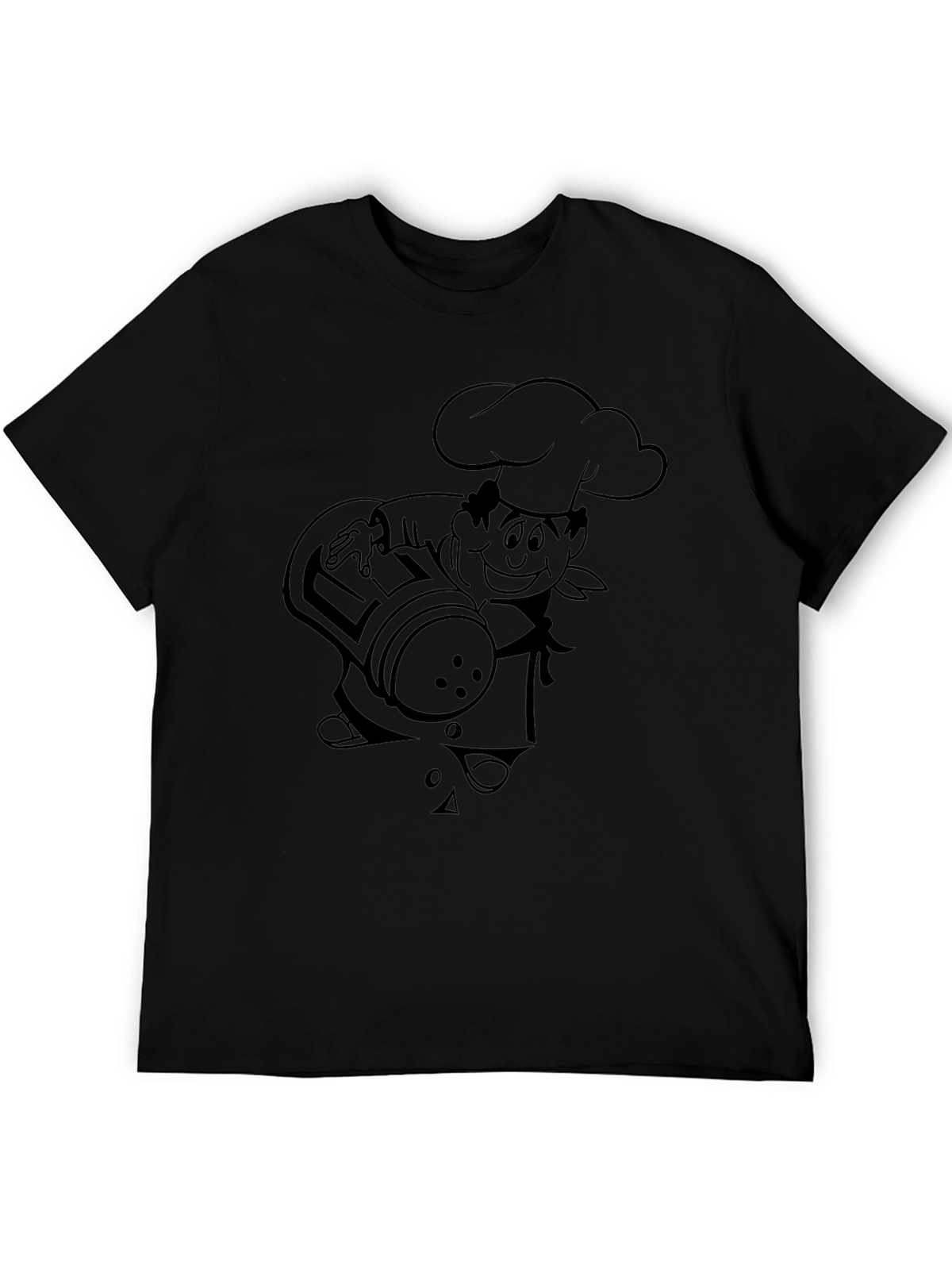 Chef Graphic Tee - Black Crew Neck T-Shirt