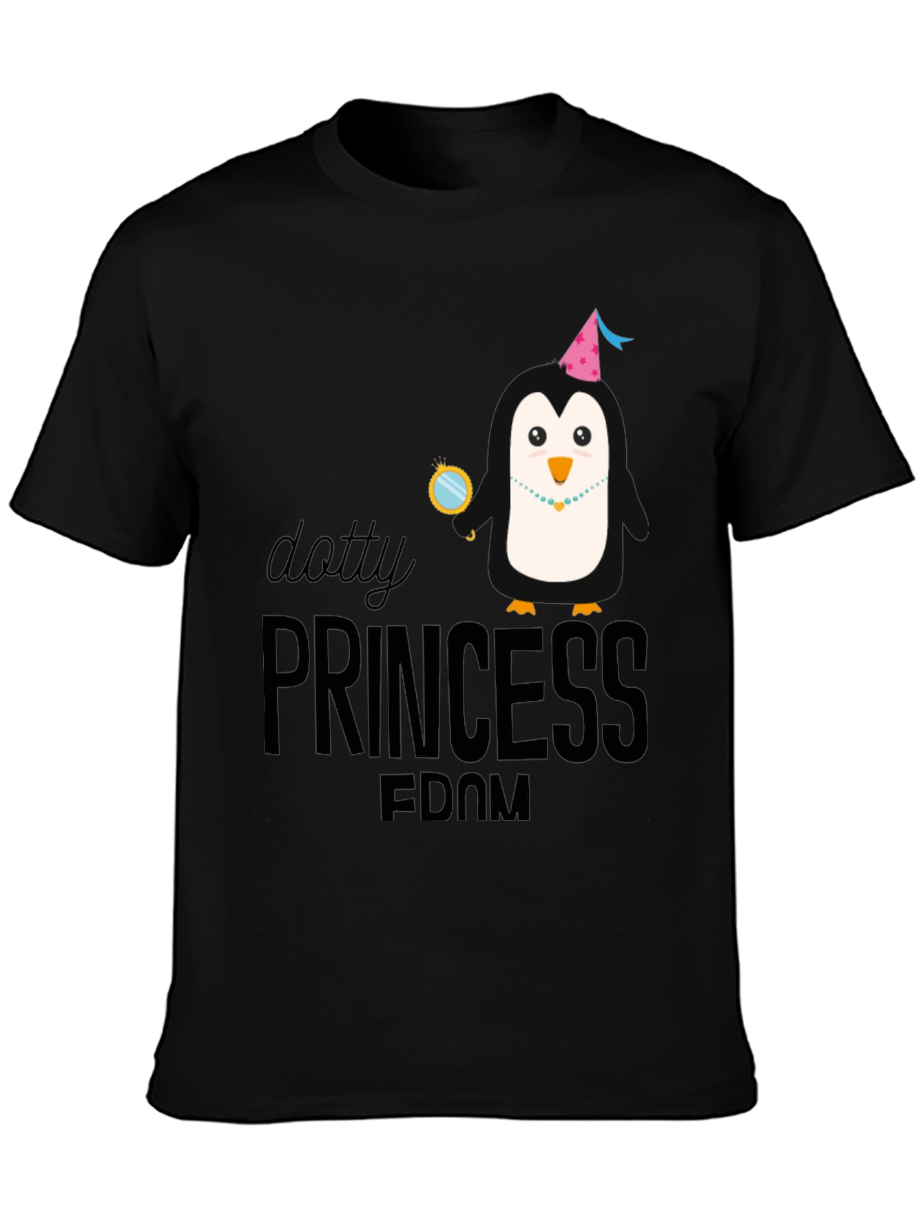Dotty Princess Penguin T-Shirt - Black
