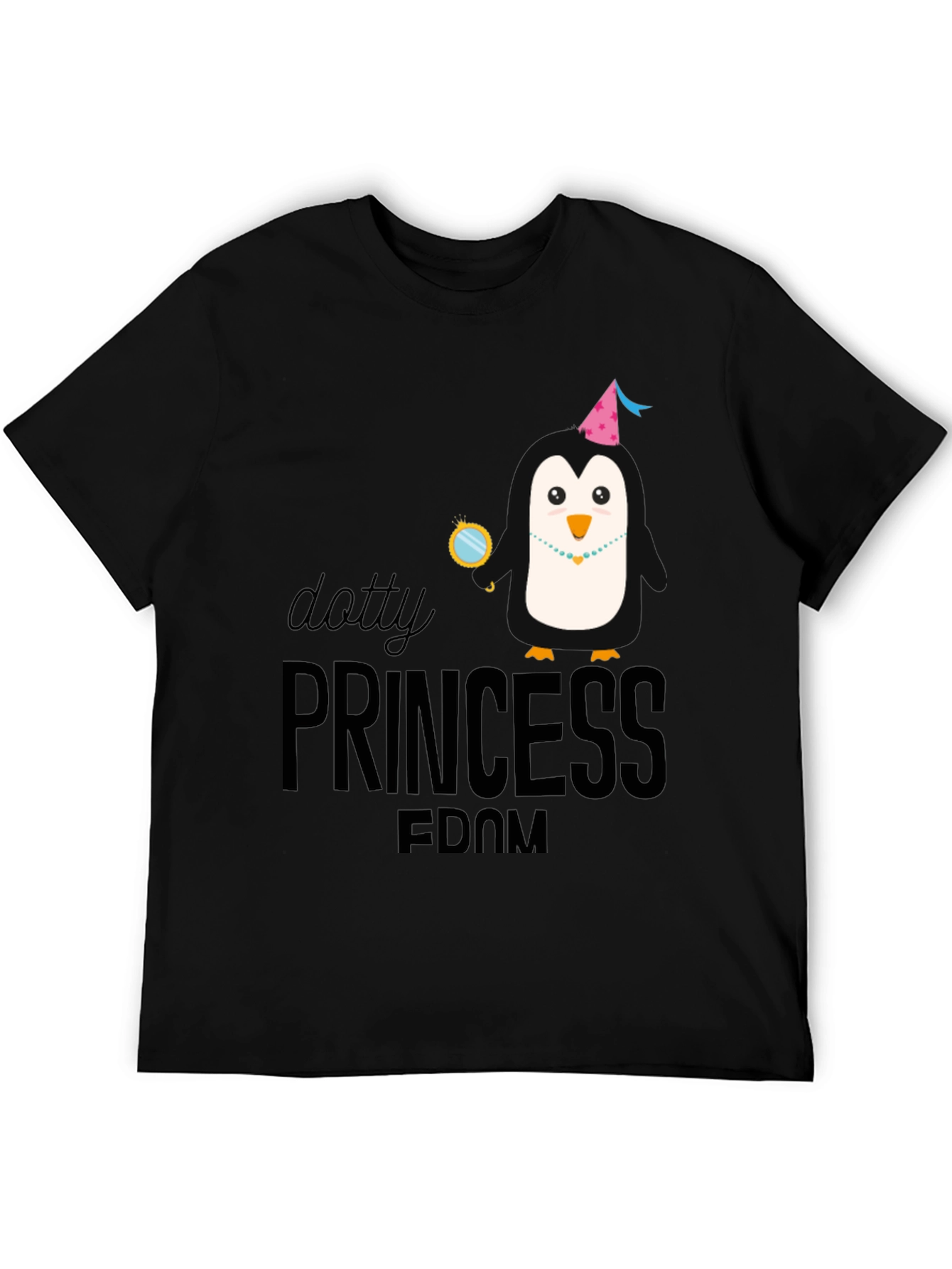 Dotty Princess Penguin T-Shirt - Black