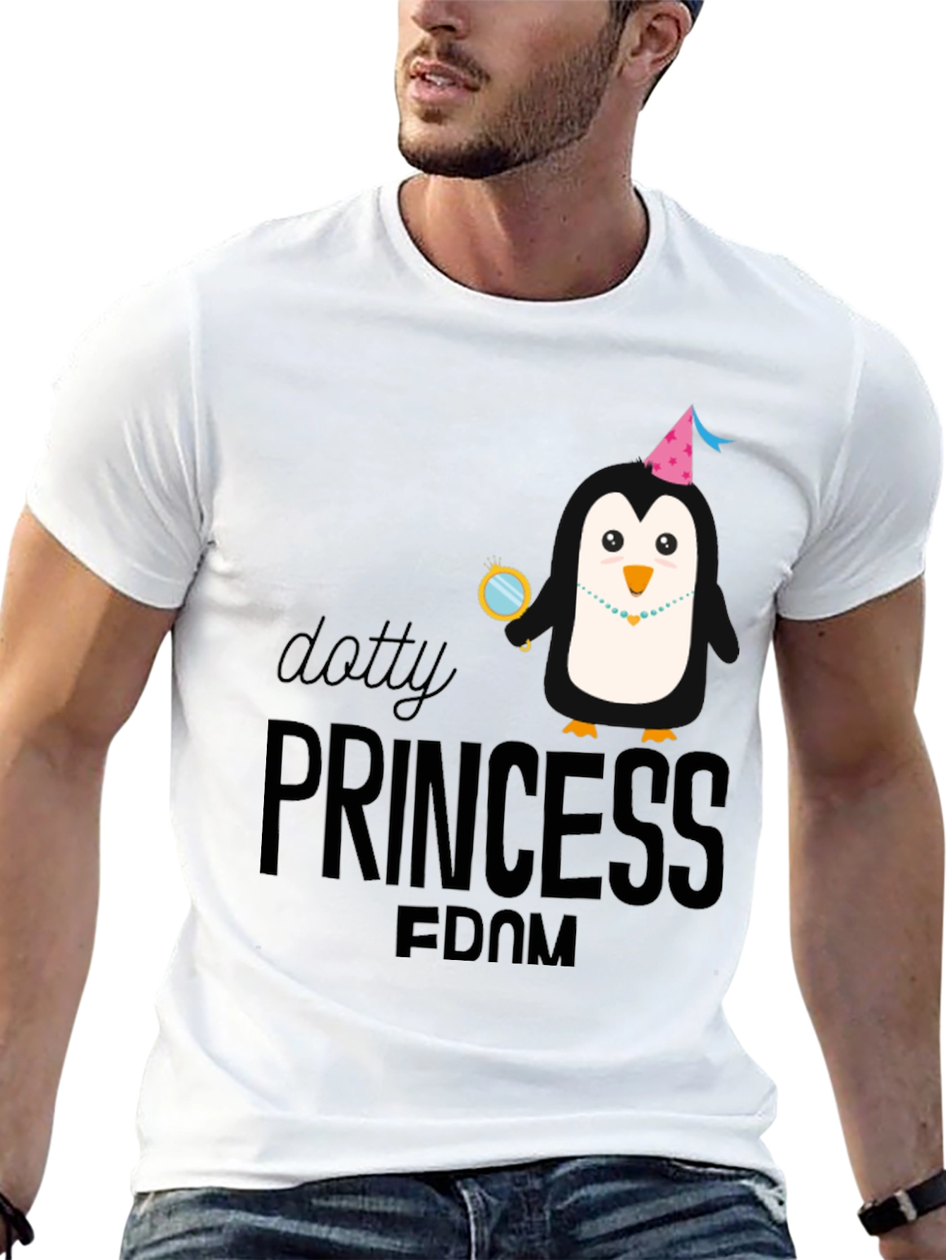 Dotty Princess Penguin T-Shirt - Black