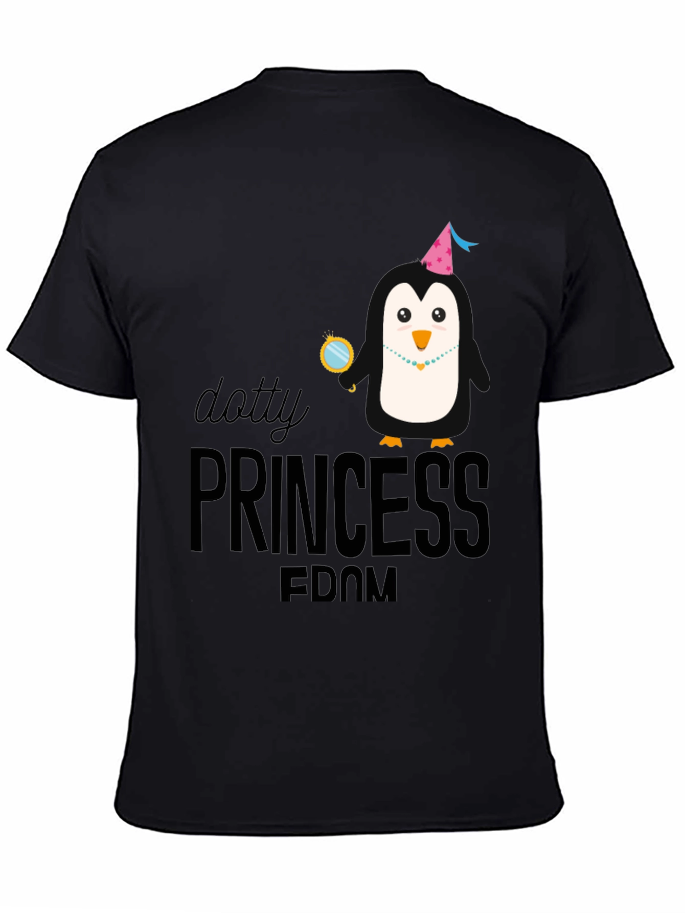 Dotty Princess Penguin T-Shirt - Black