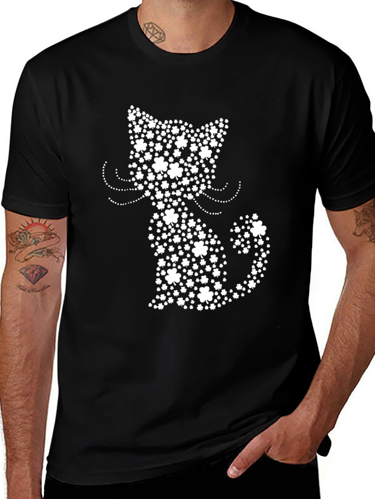 St. Patricks Day Cat Clover Shirt