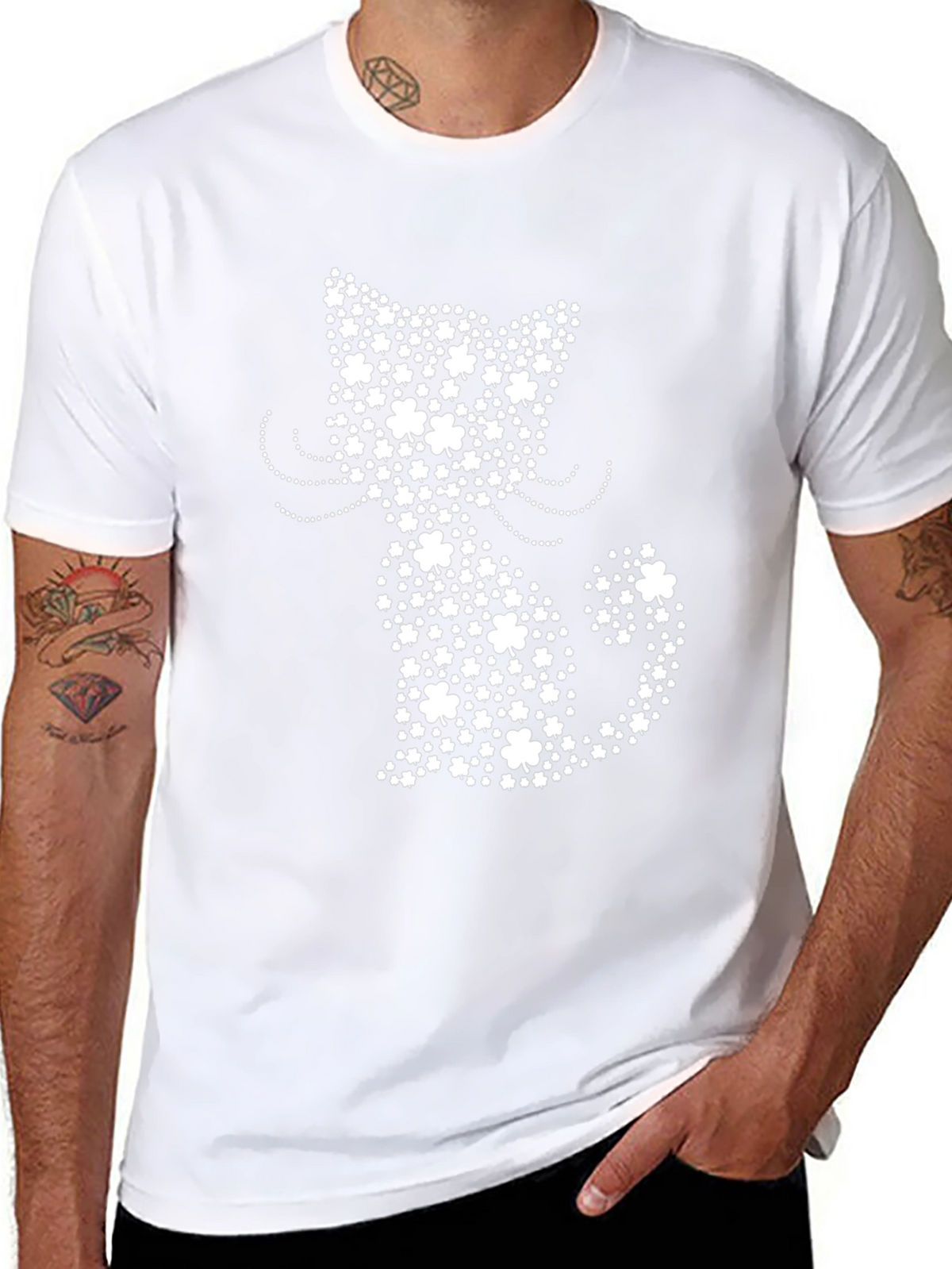 St. Patricks Day Cat Clover Shirt