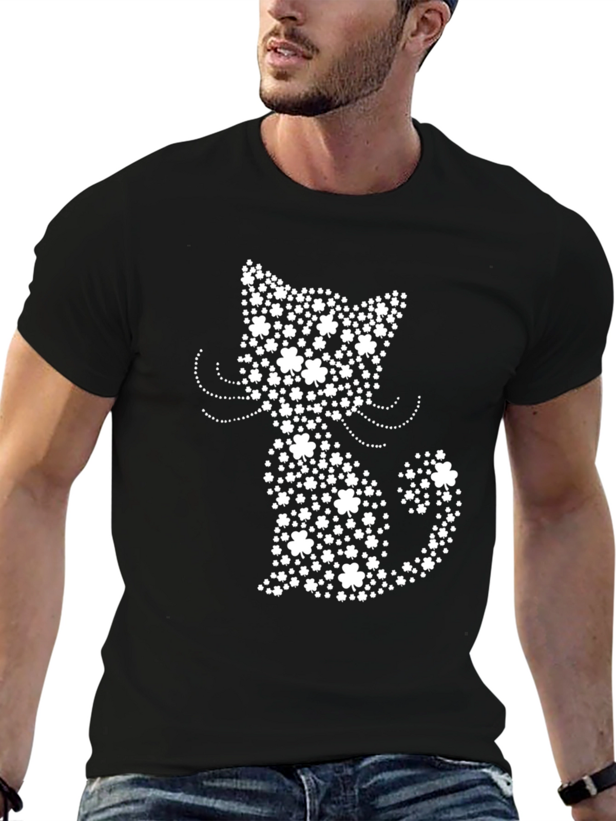 St. Patricks Day Cat Clover Shirt