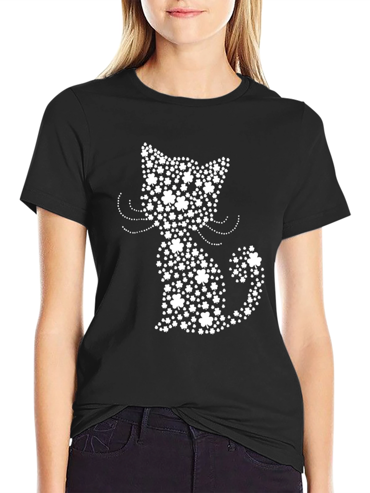 St. Patricks Day Cat Clover Shirt