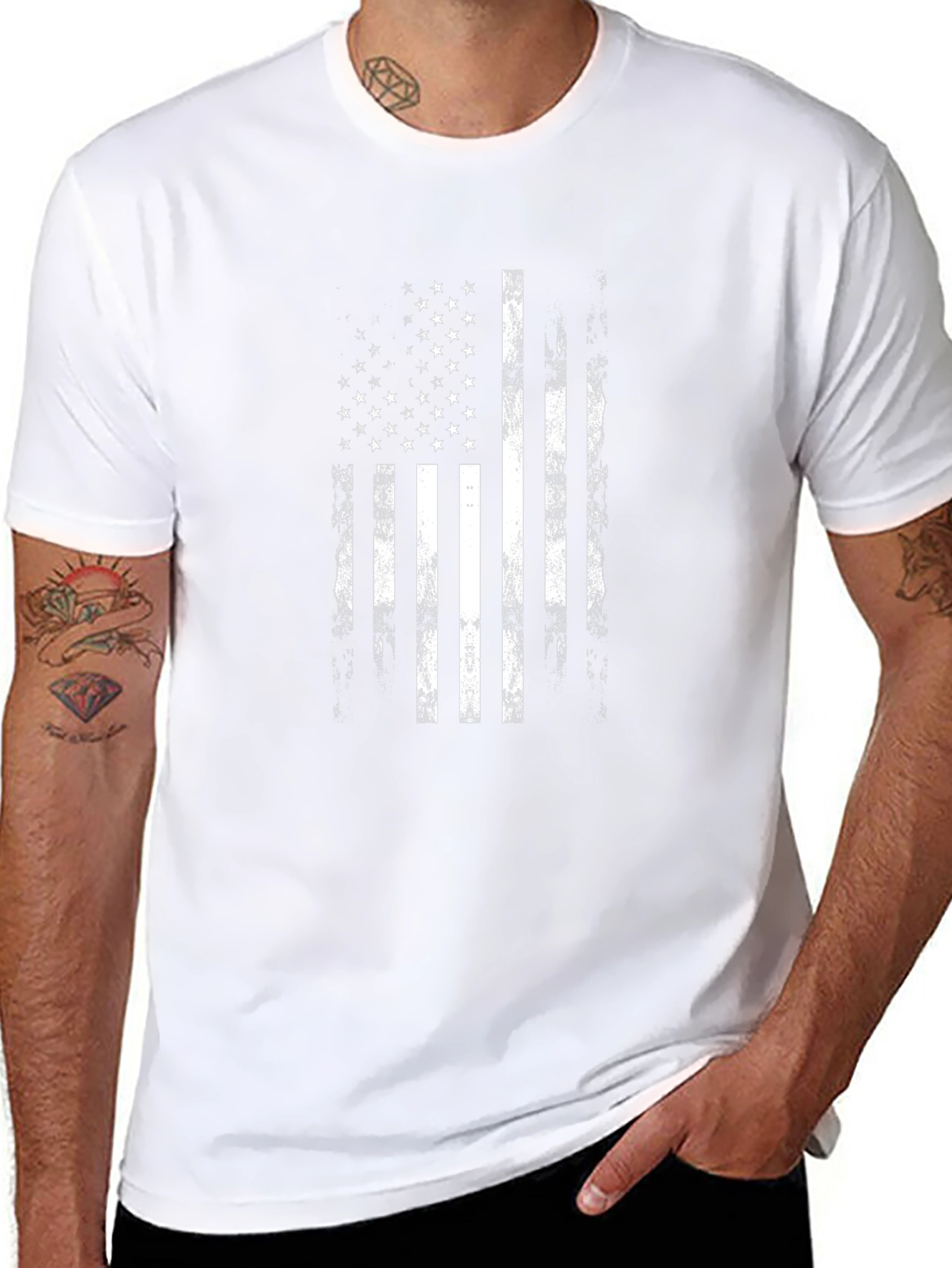 Distressed American Flag Graphic Tee