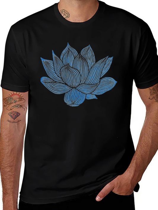 Lotus Flower Graphic Tee - Black