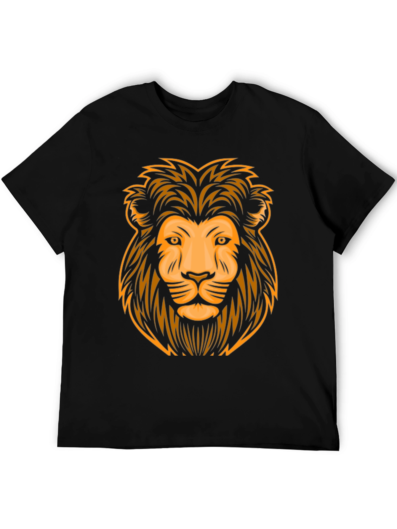 Lion Graphic Print Black T-Shirt