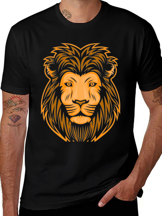 Lion Graphic Print Black T-Shirt