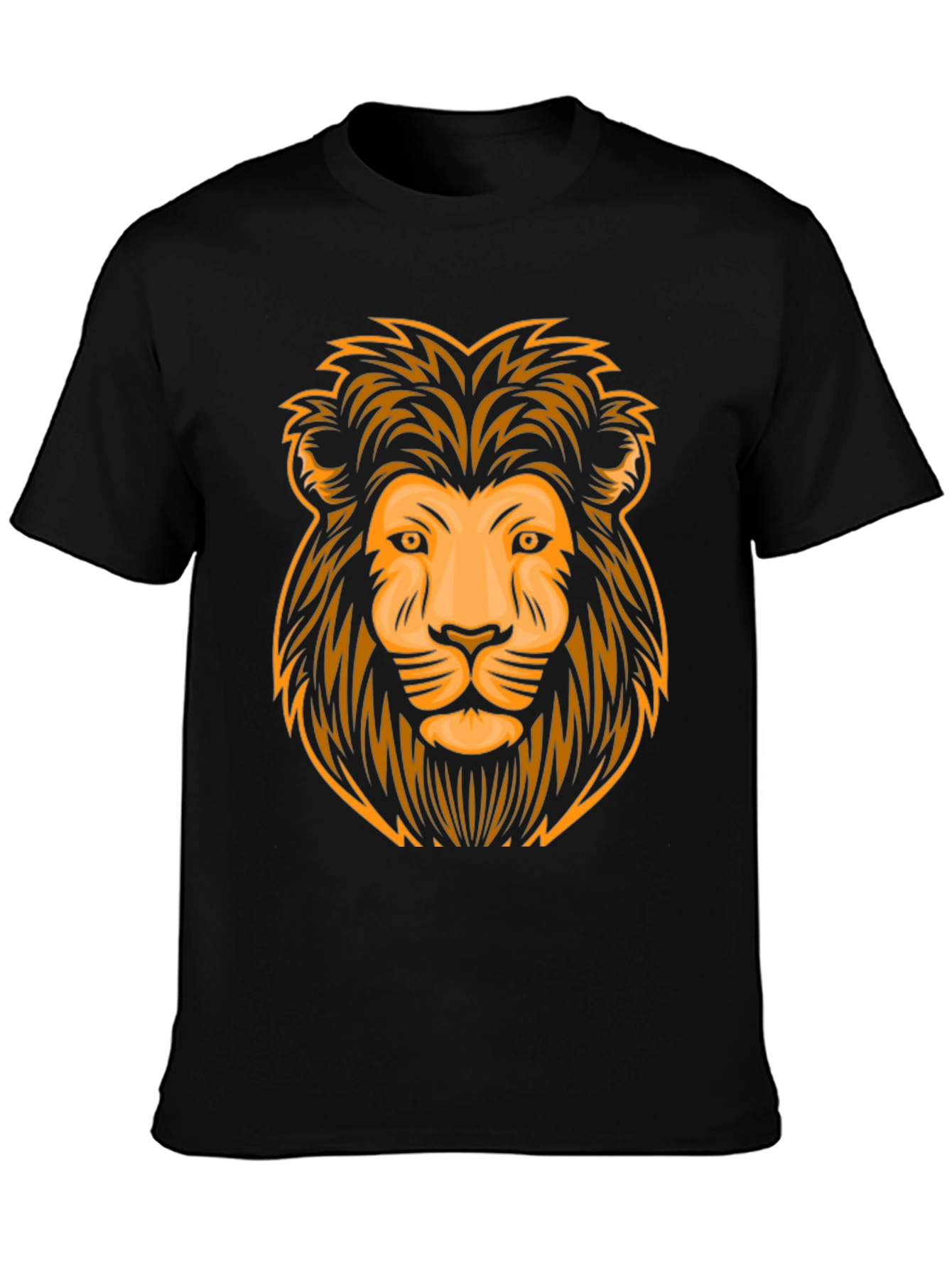 Lion Graphic Print Black T-Shirt