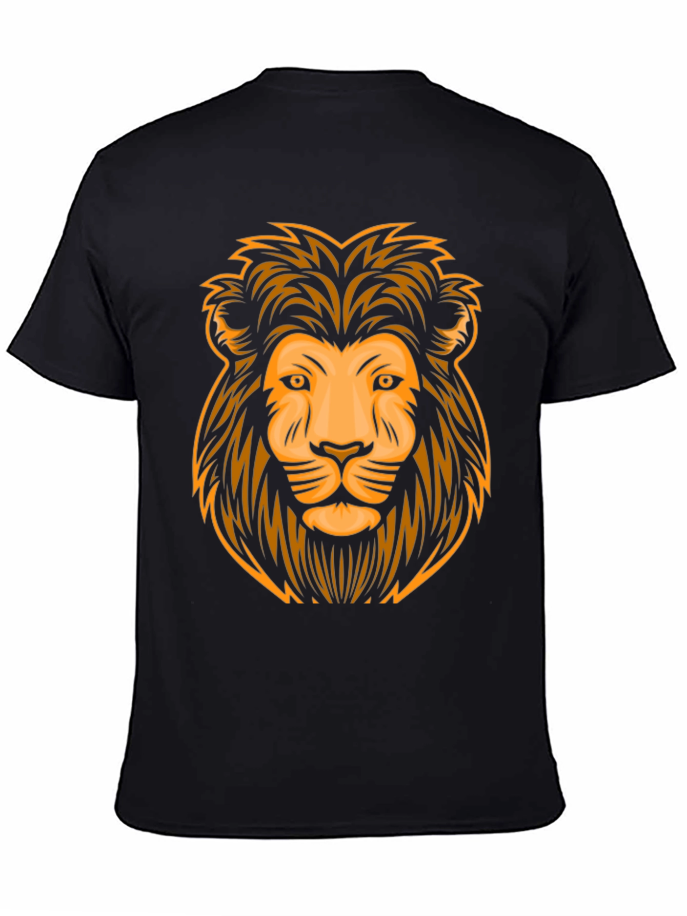 Lion Graphic Print Black T-Shirt