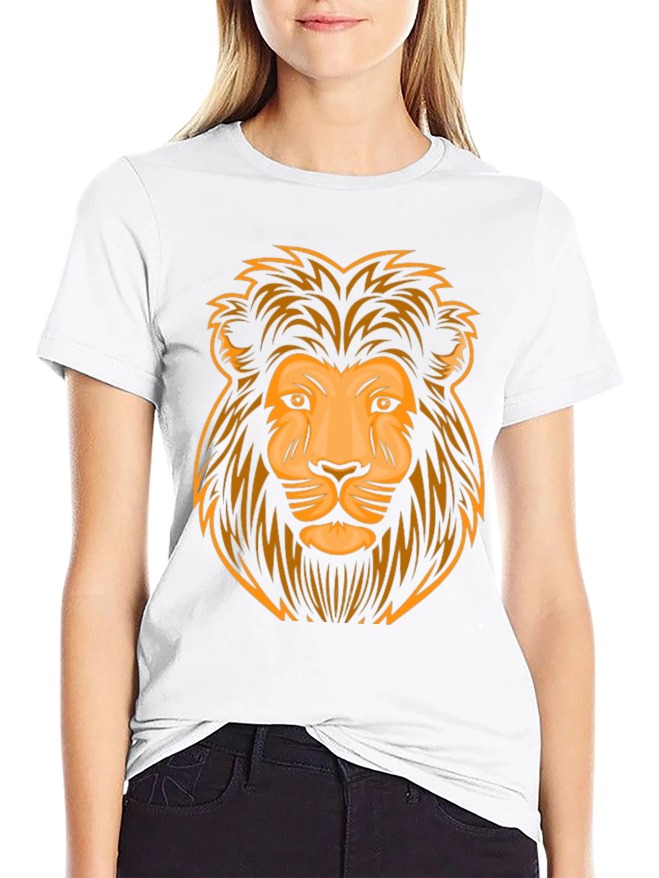 Lion Graphic Print Black T-Shirt