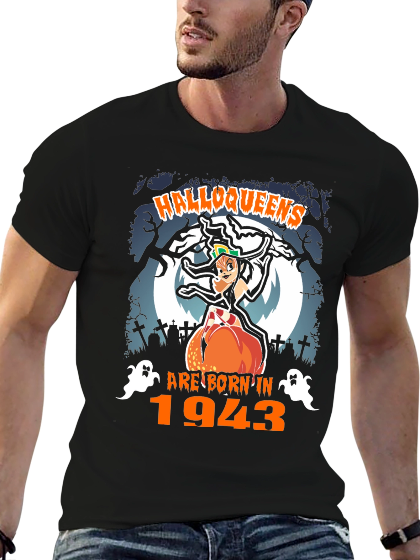 Halloweens Born in 1943 Graphic Tee