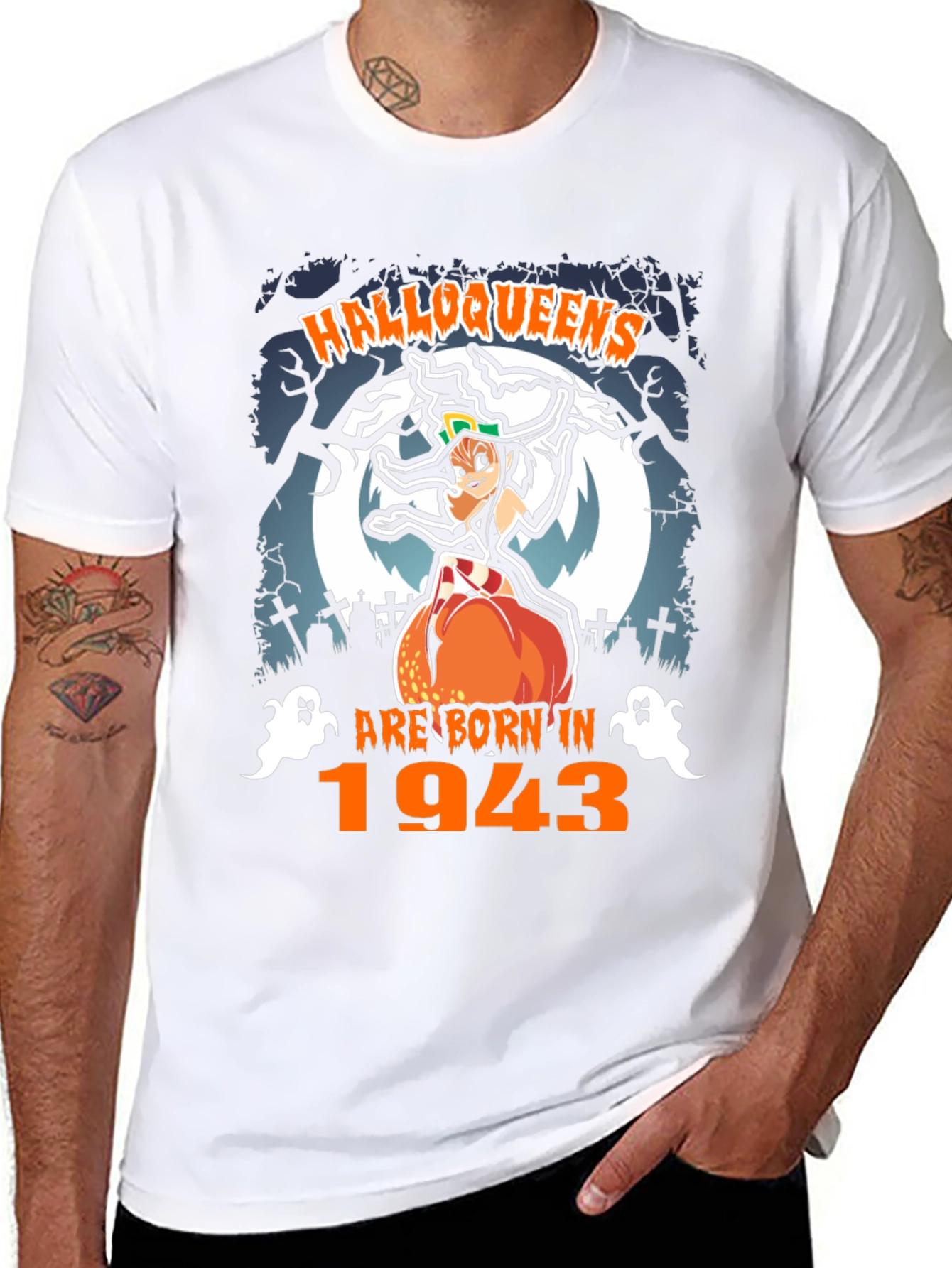 Halloweens Born in 1943 Graphic Tee