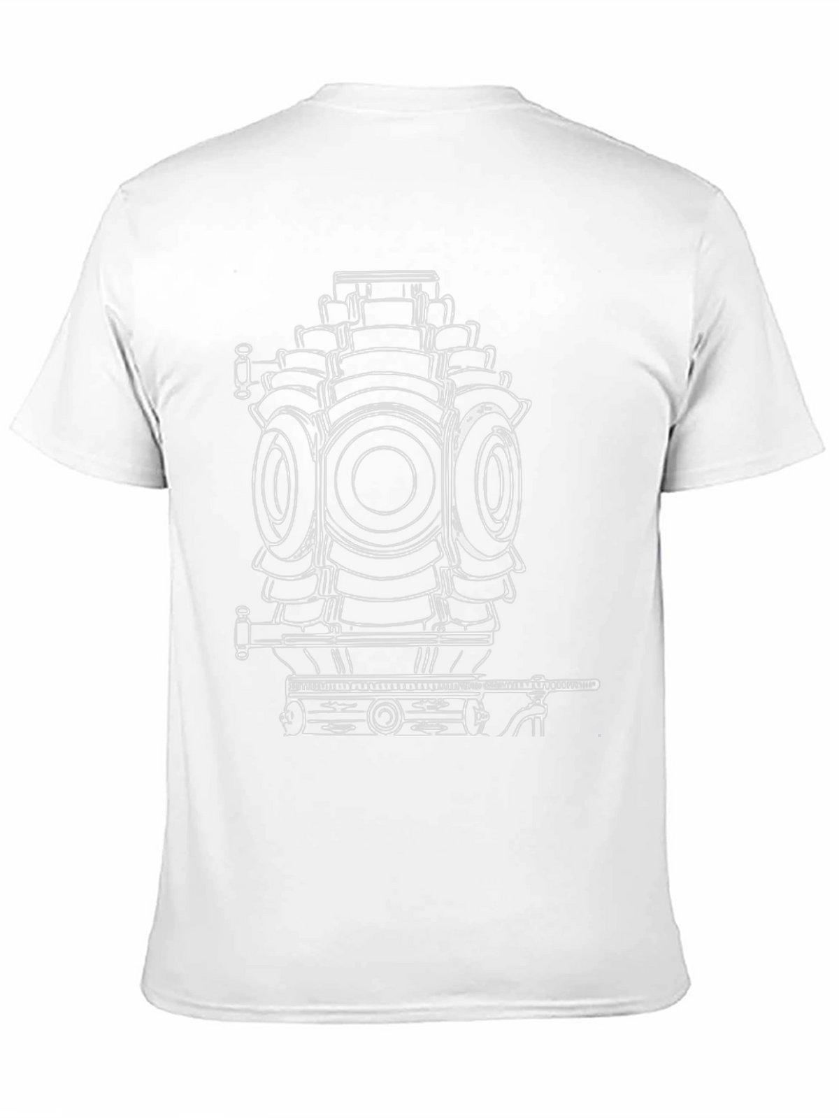 Cool Black T-Shirt with Engine Print
