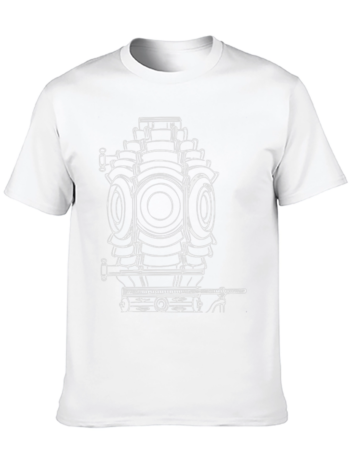 Cool Black T-Shirt with Engine Print