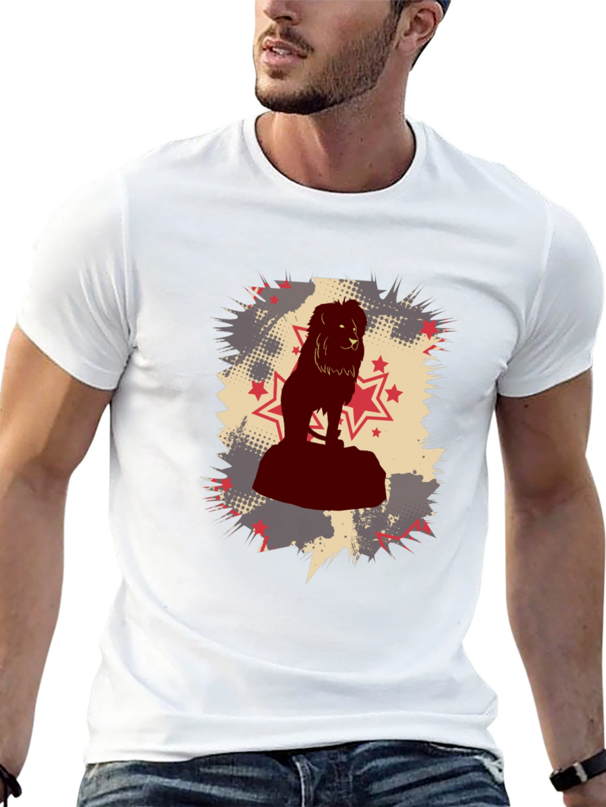 Lion Star Graphic Black T-Shirt