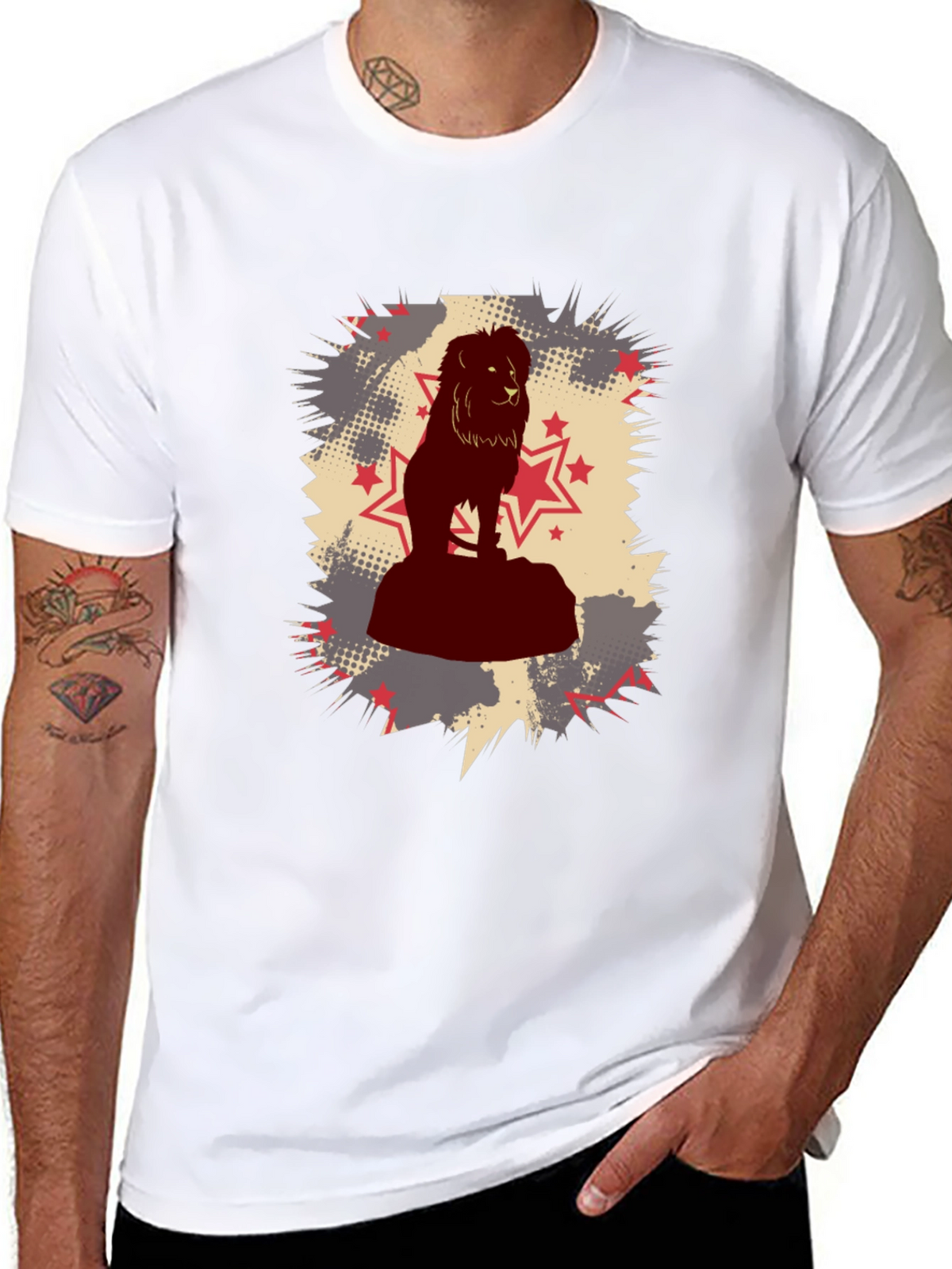 Lion Star Graphic Black T-Shirt