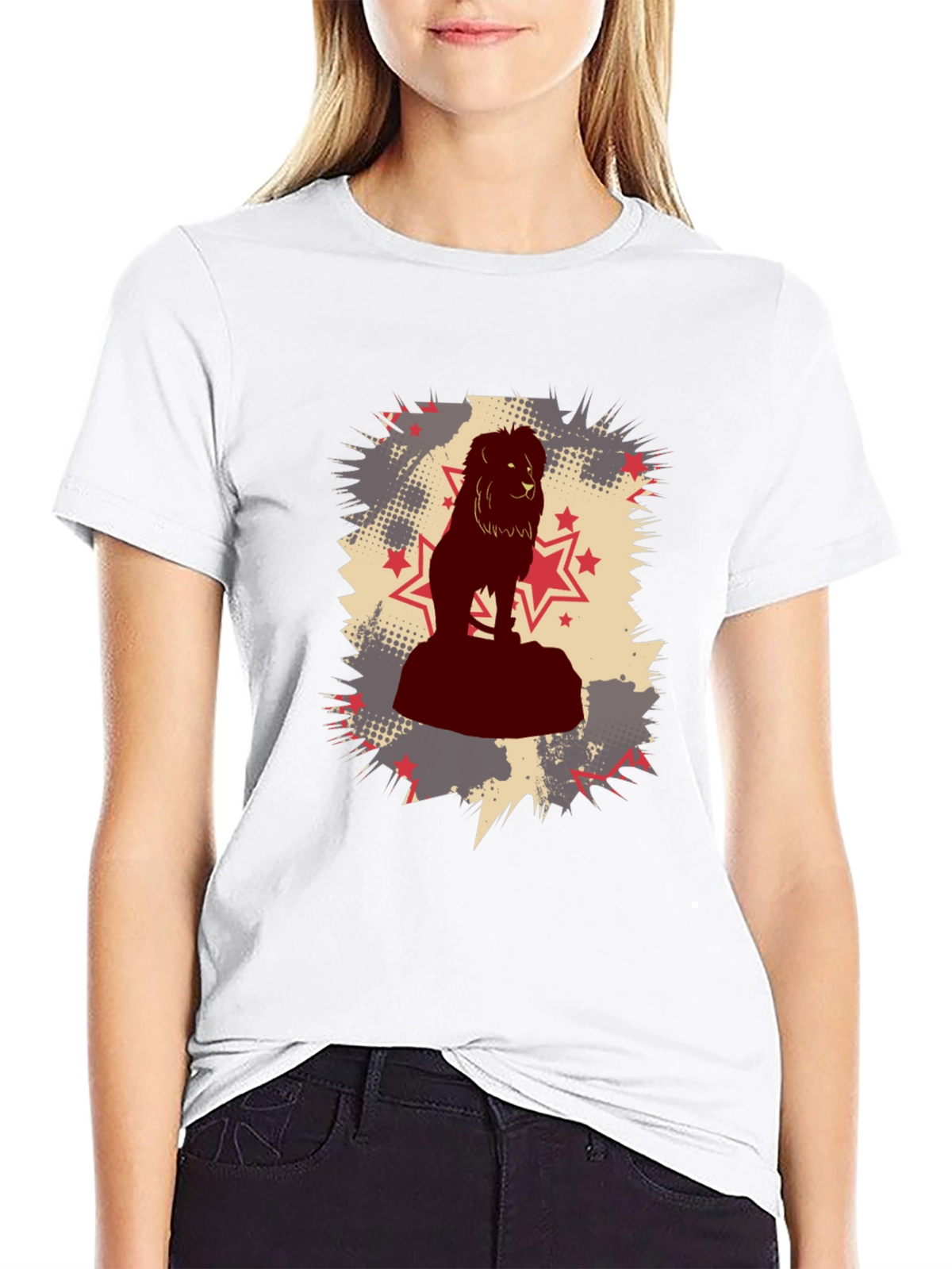 Lion Star Graphic Black T-Shirt