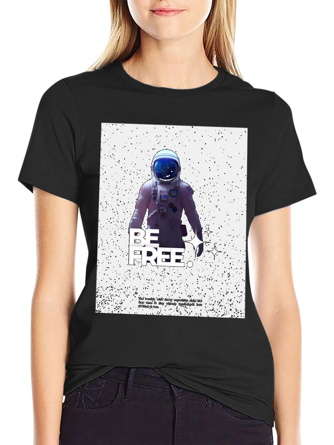 Astronaut Graphic Print Tee - Be Free