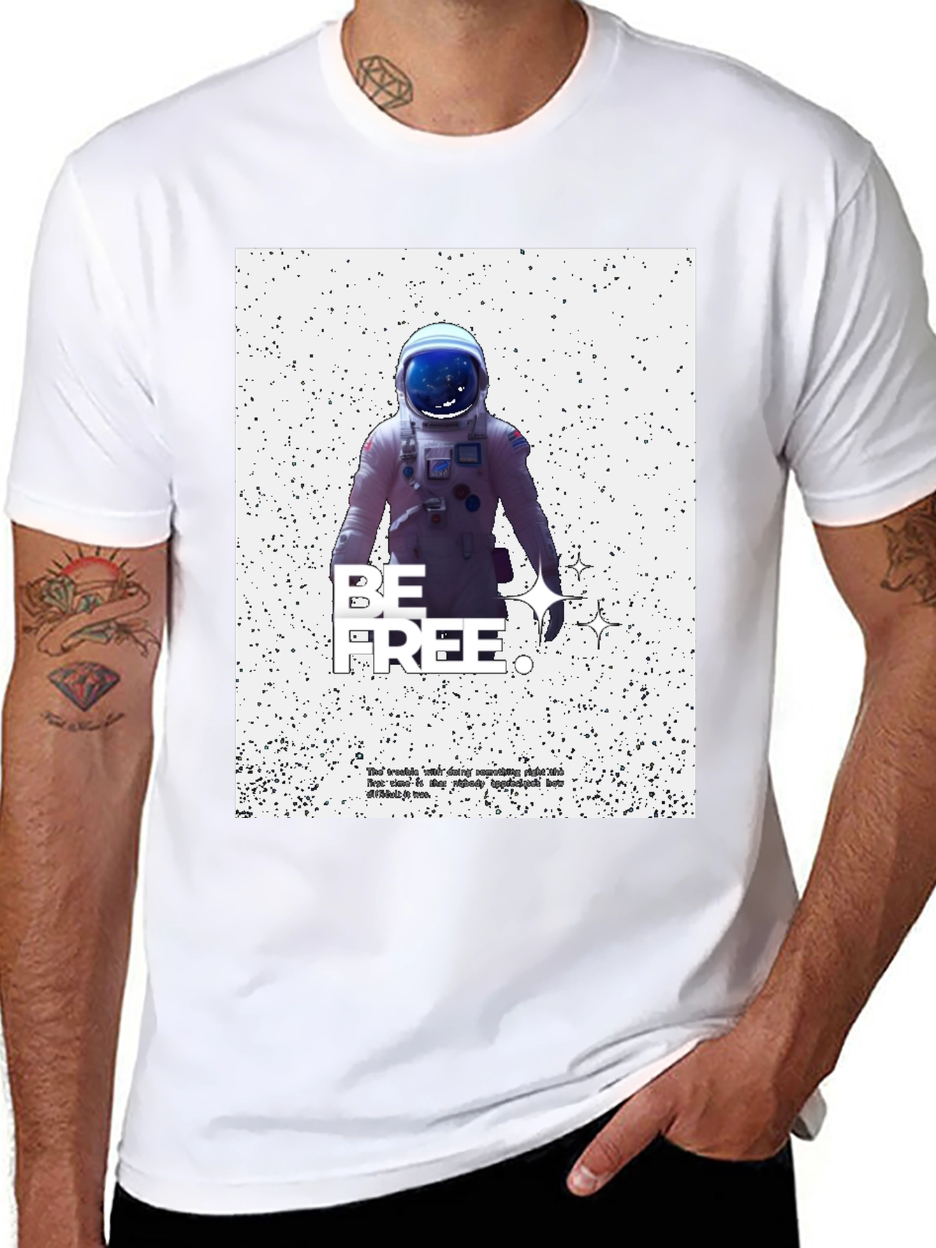 Astronaut Graphic Print Tee - Be Free