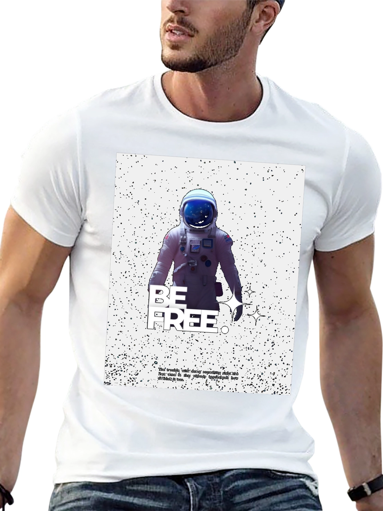 Astronaut Graphic Print Tee - Be Free