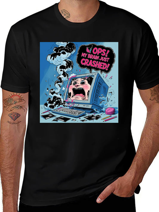 Crashed Brain T-Shirt - Funny Graphic Tee for Geeks