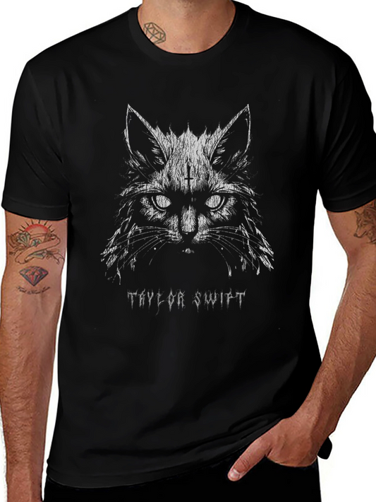 Taylor Swift Cat Graphic Tee - Black