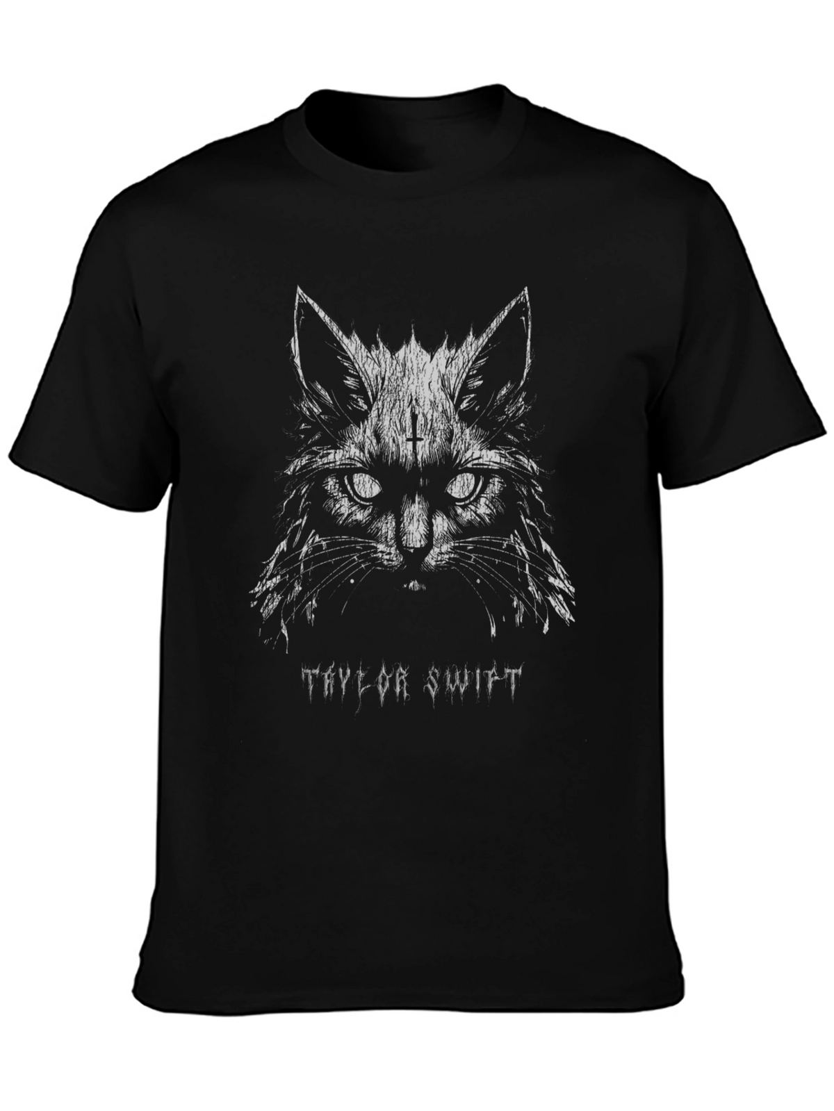 Taylor Swift Cat Graphic Tee - Black