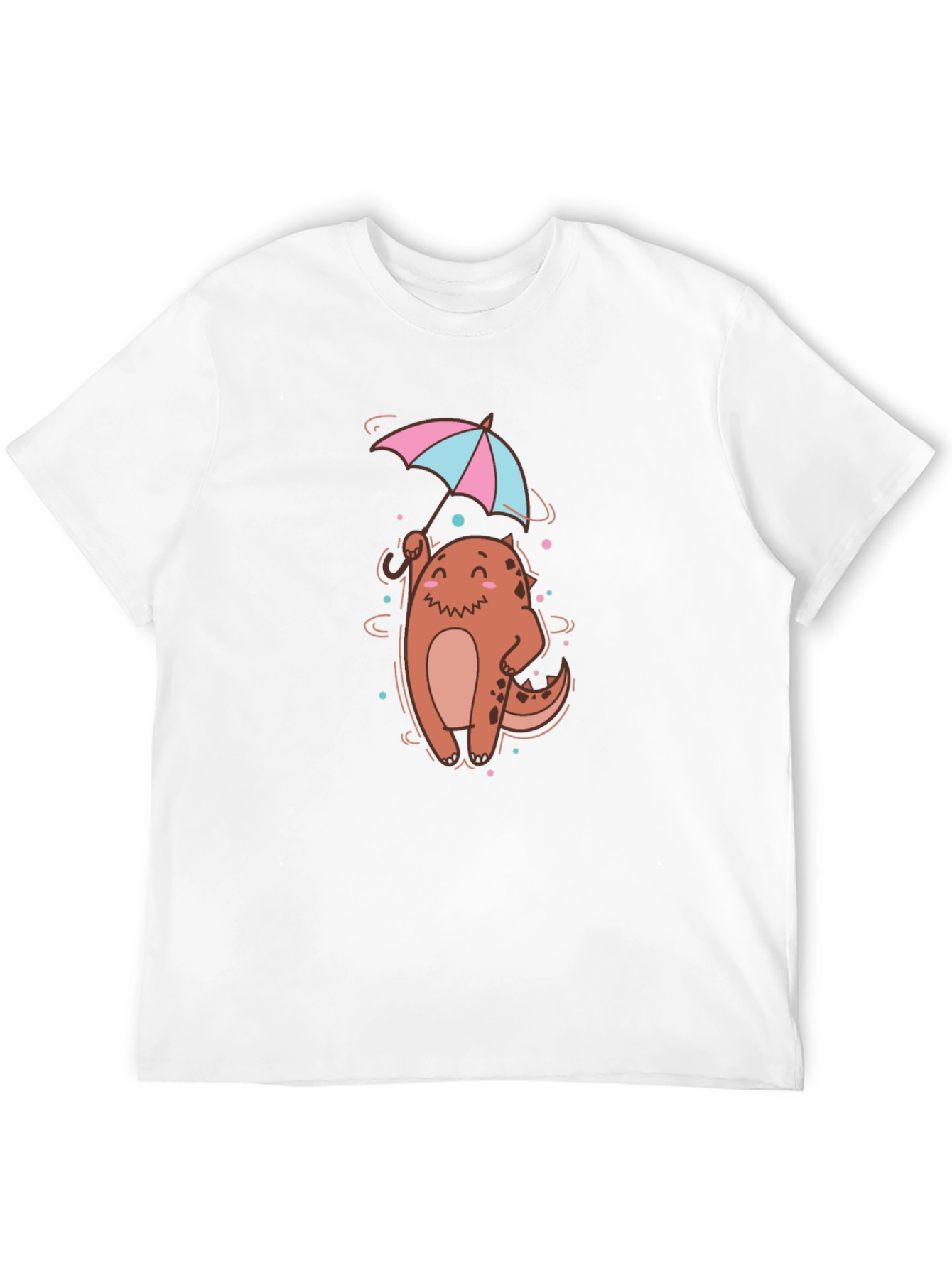 Cute Dino with Umbrella Graphic T-Shirt