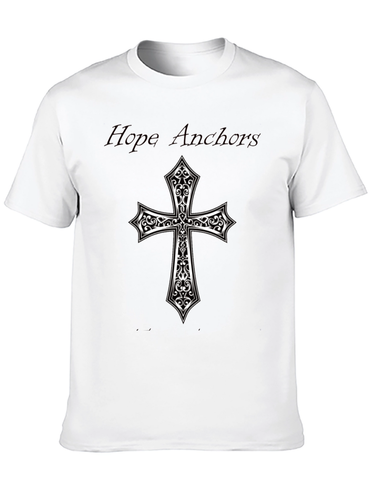 Hope Anchors Cross Graphic Black Tee