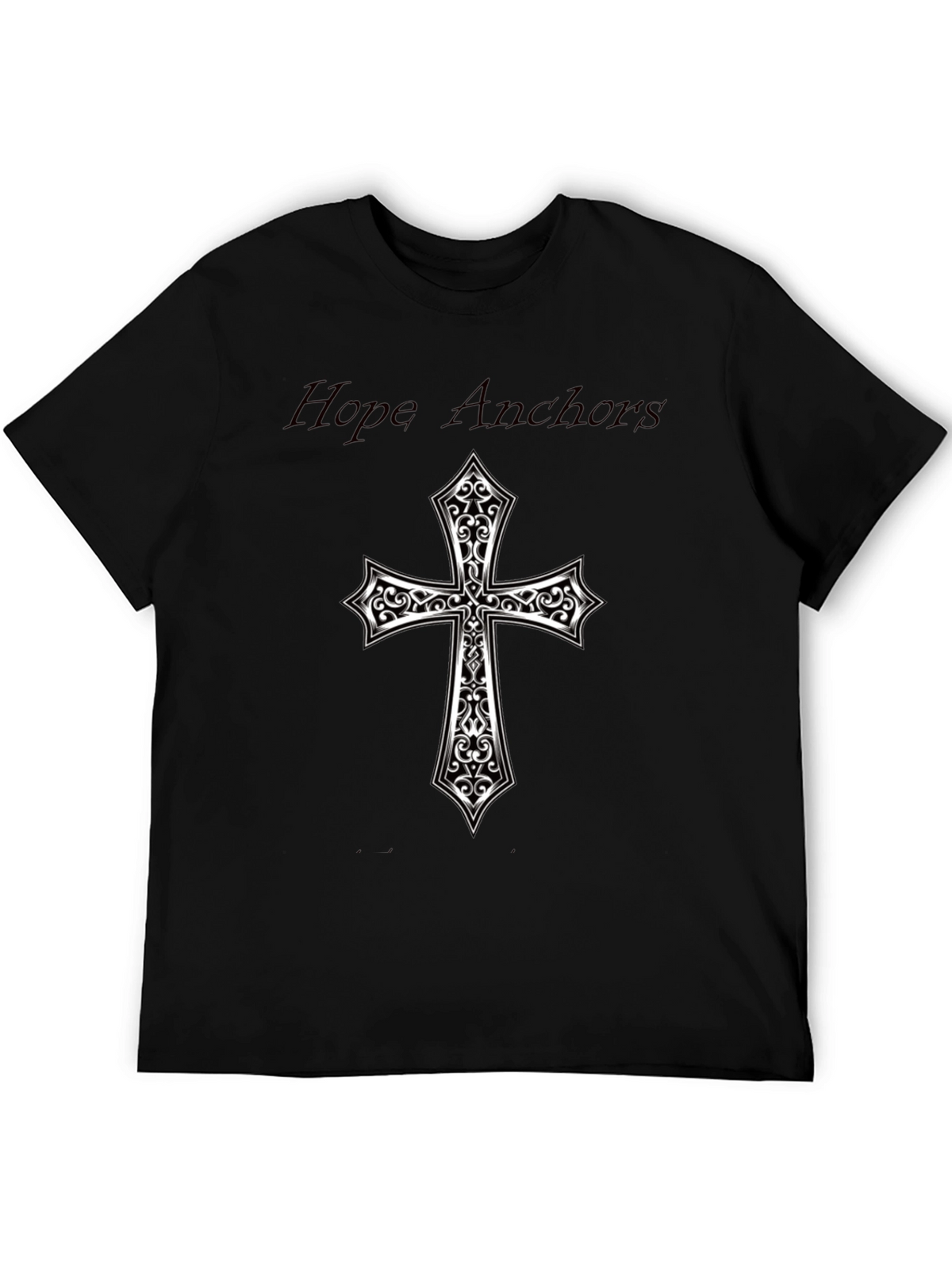 Hope Anchors Cross Graphic Black Tee