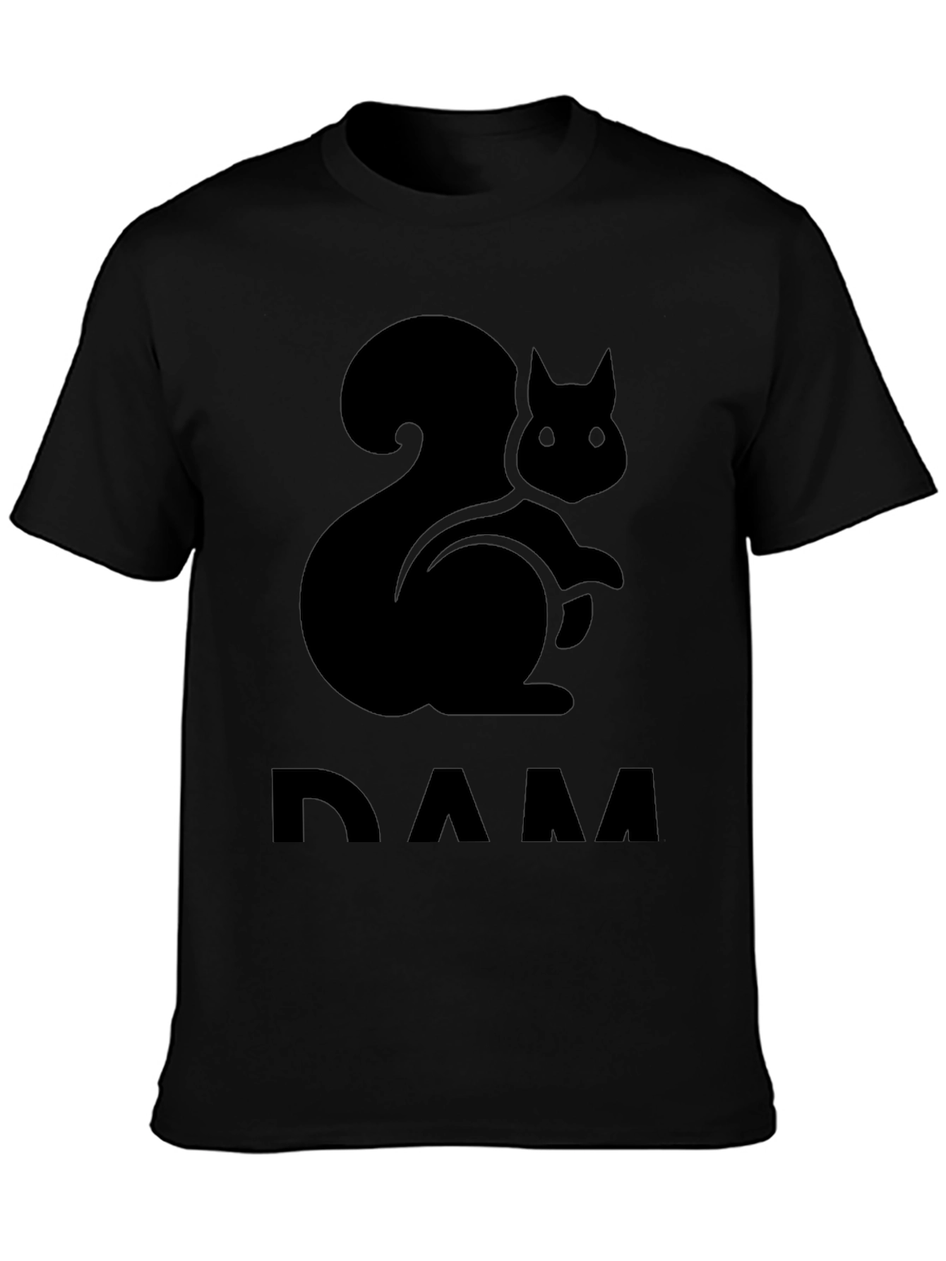 Squirrel DAM T-Shirt - Black Crew Neck Tee