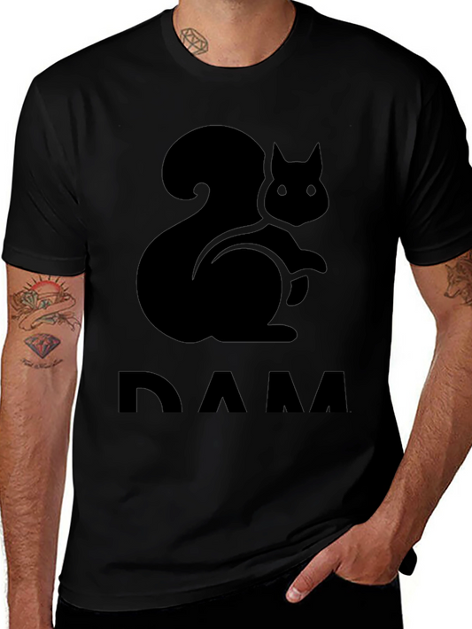 Squirrel DAM T-Shirt - Black Crew Neck Tee