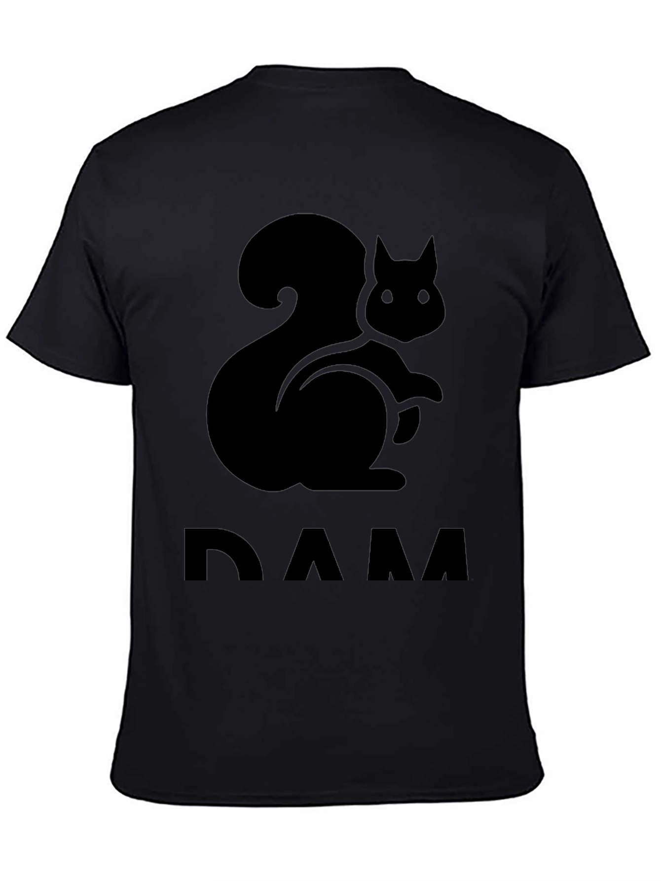 Squirrel DAM T-Shirt - Black Crew Neck Tee